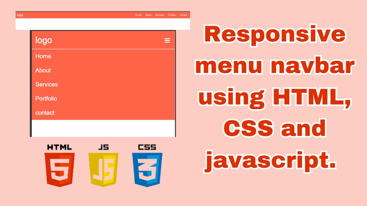 How to Create A Navigation menu Bar using HTML ,CSS and Javascript