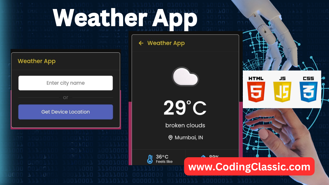 Creating a Functional Weather App with HTML, CSS, and JavaScript :From Scratch