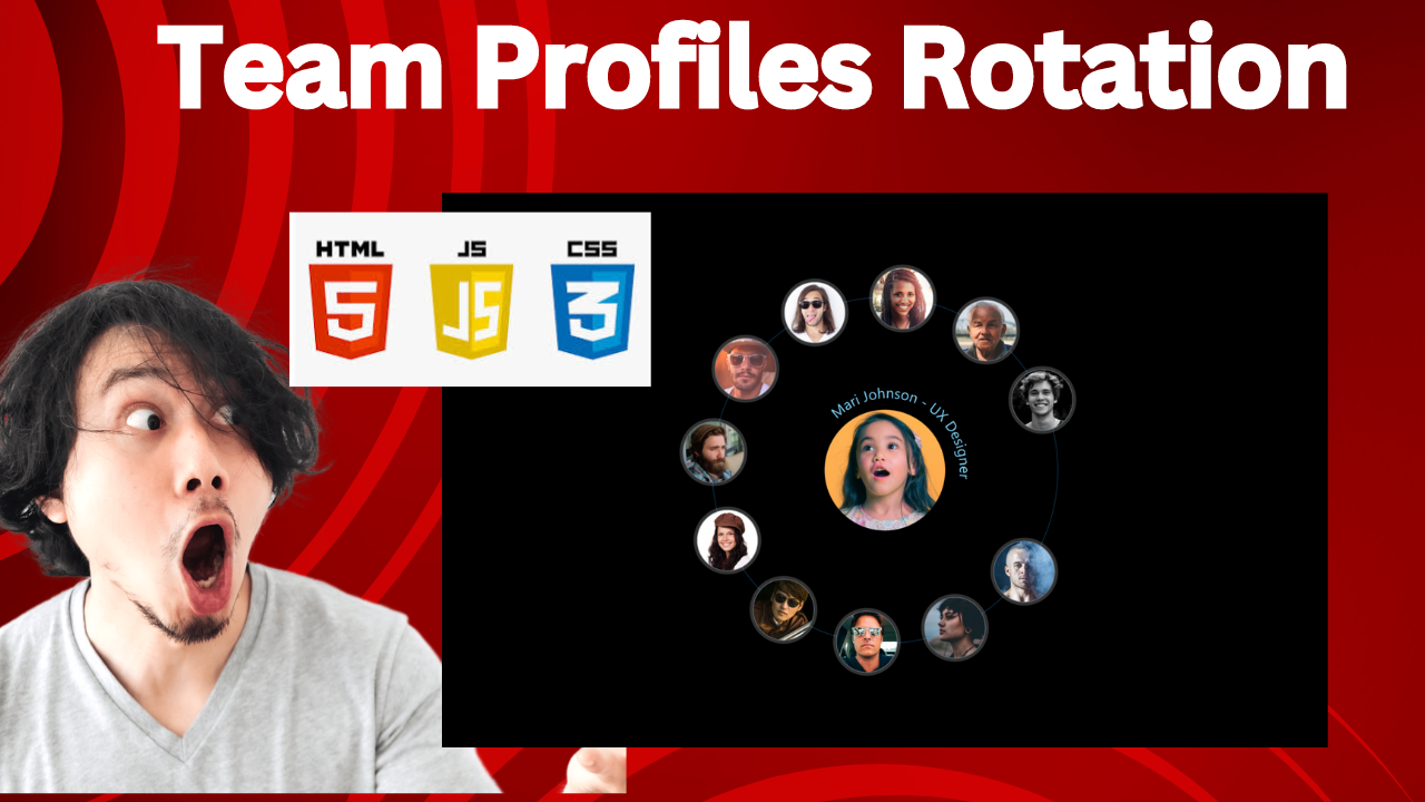 Create Stunning Team Profiles Rotation with HTML  CSS & JavaScript: Step-by-Step Guide