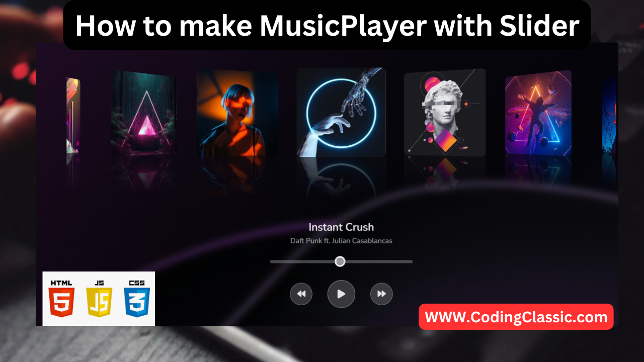 How to Make a Responsive Music Player with Slider Using Swiper JS, HTML, CSS & JavaScript