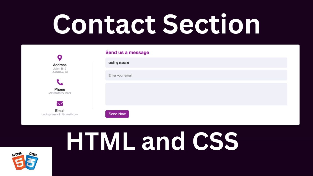 How to Create Responsive Contact Us Form in HTML and CSS